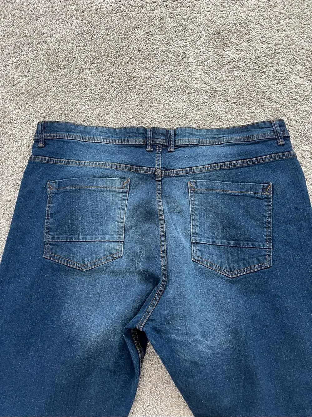 Desert Dunes Men's Dark Blue Denim Stretch Jeans with Fading - Size 46x29
